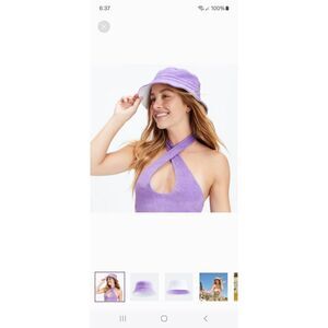 New Fabletics Lavender Luster Desert Reversible Terry Bucket Hat NWT New Fabletics Lavender Luster Desert Reversible Terry Bucket  main image 3